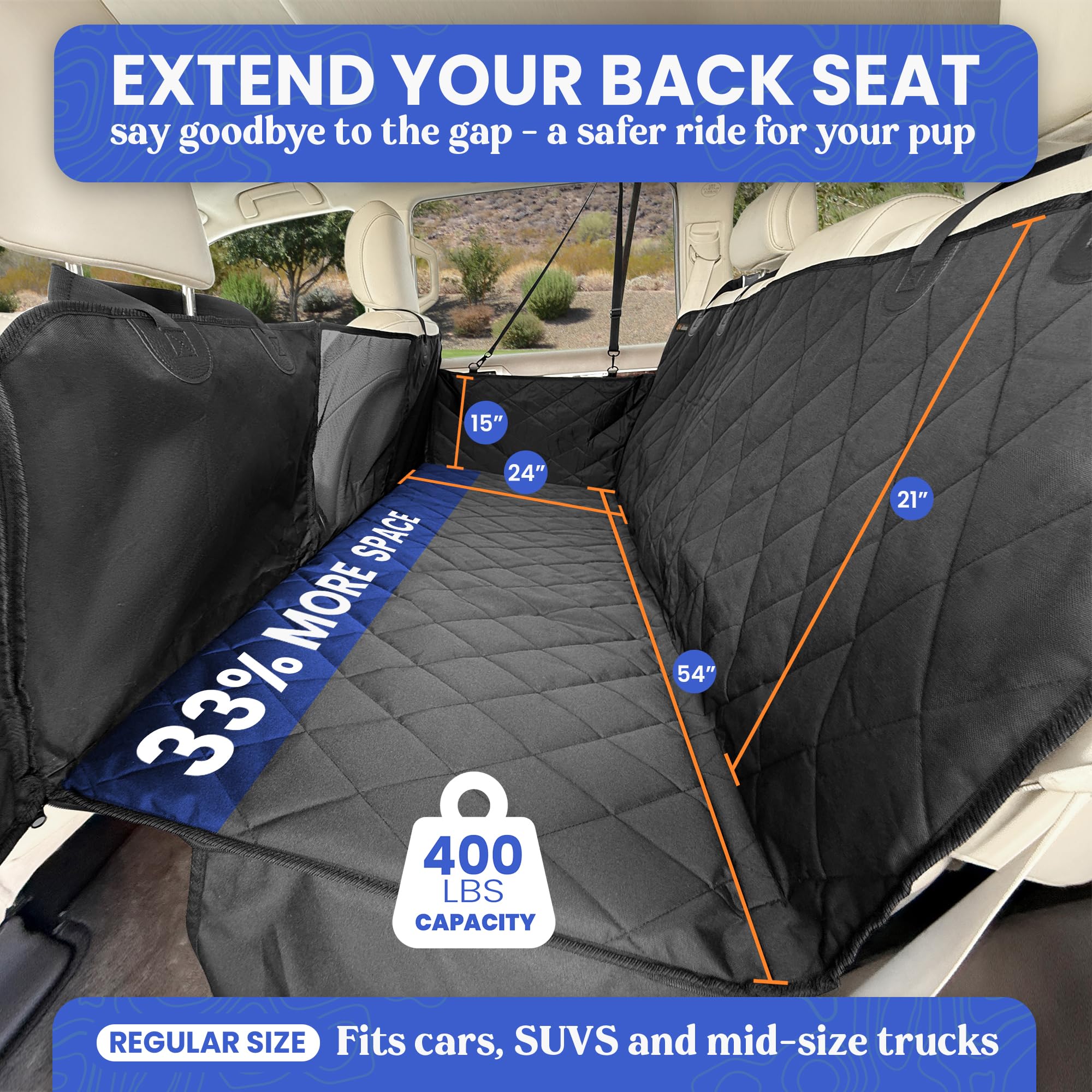 4Knines back seat extender door guard provides door protection against dirt and scratches