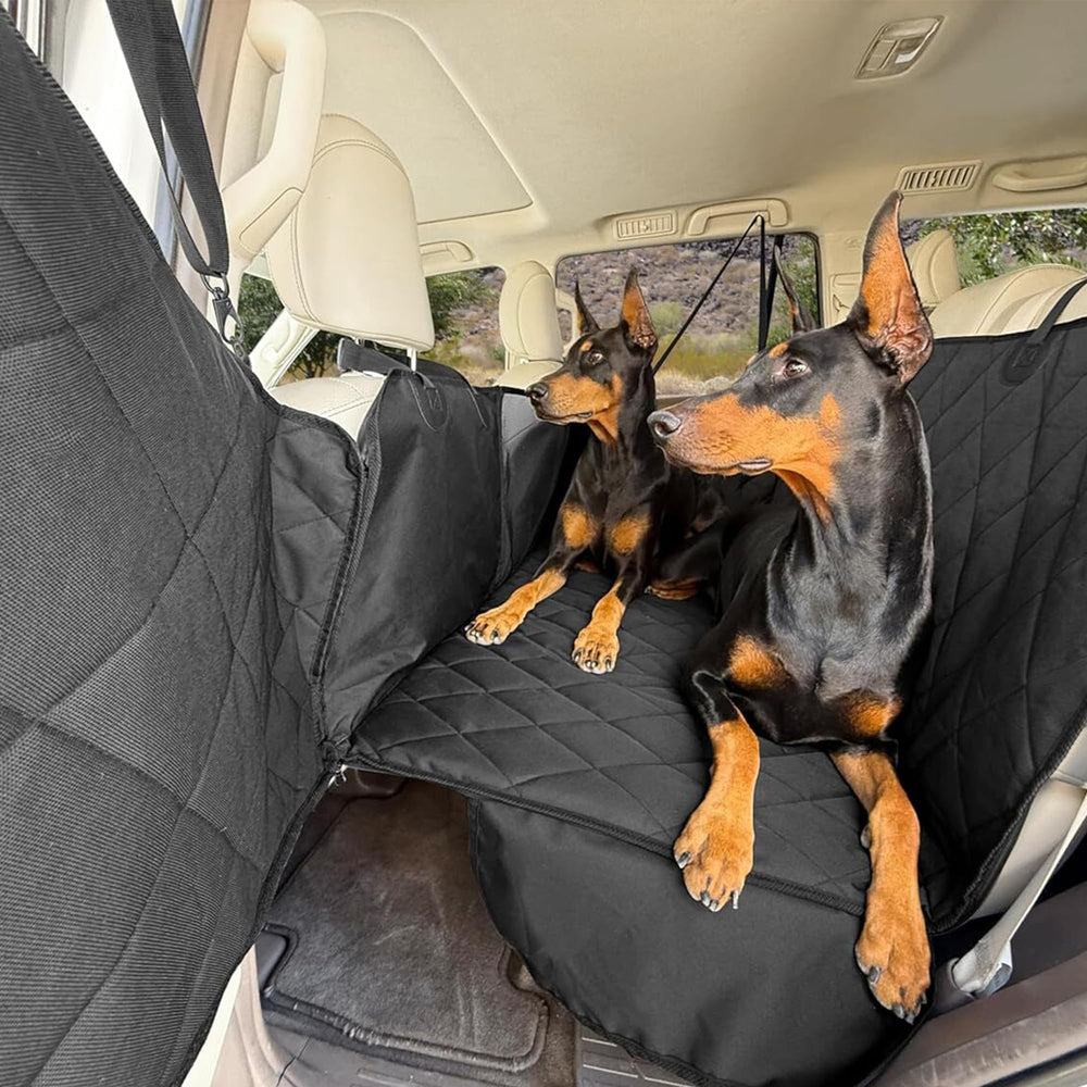 4Knines back seat extender with hard-bottom top view showing sturdy support for dog comfort
