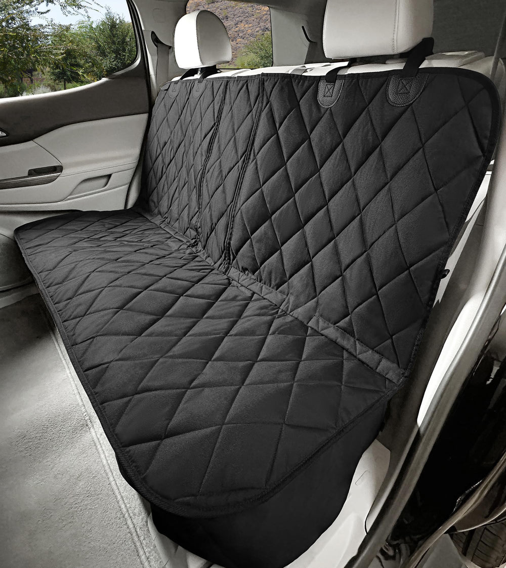 4Knines dog seat cover with double L-shaped zipper for easy belt access