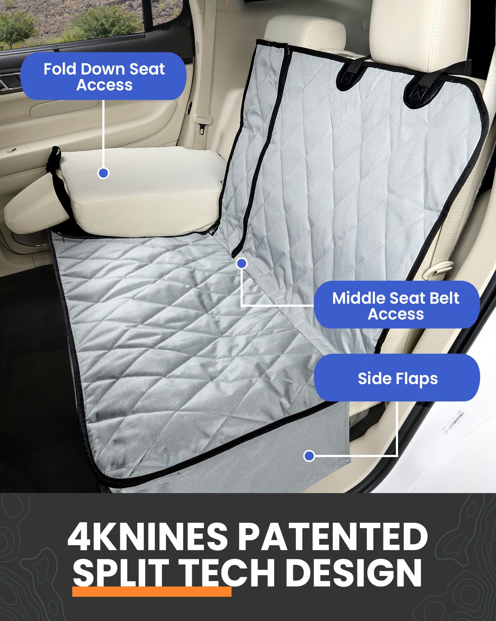 4Knines K9-Shield waterproof layer keeps the back seat dry