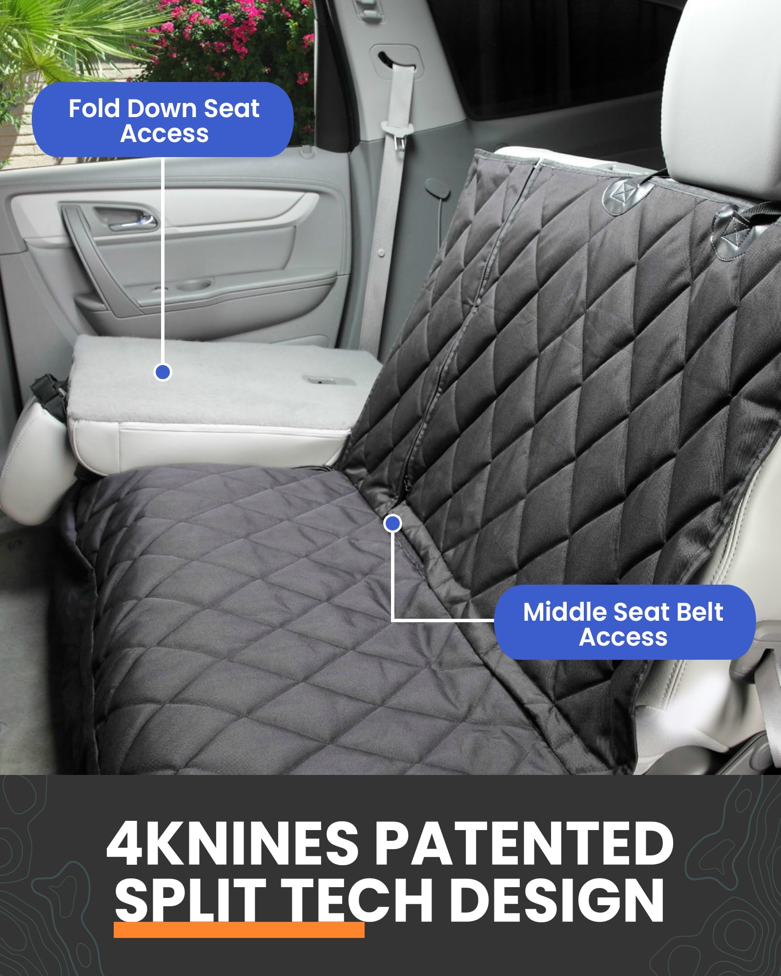 4Knines non-slip backing prevents shifting on the move