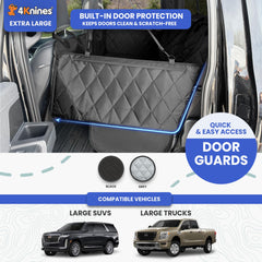 4Knines waterproof backseat protector keeps upholstery dry on trips.