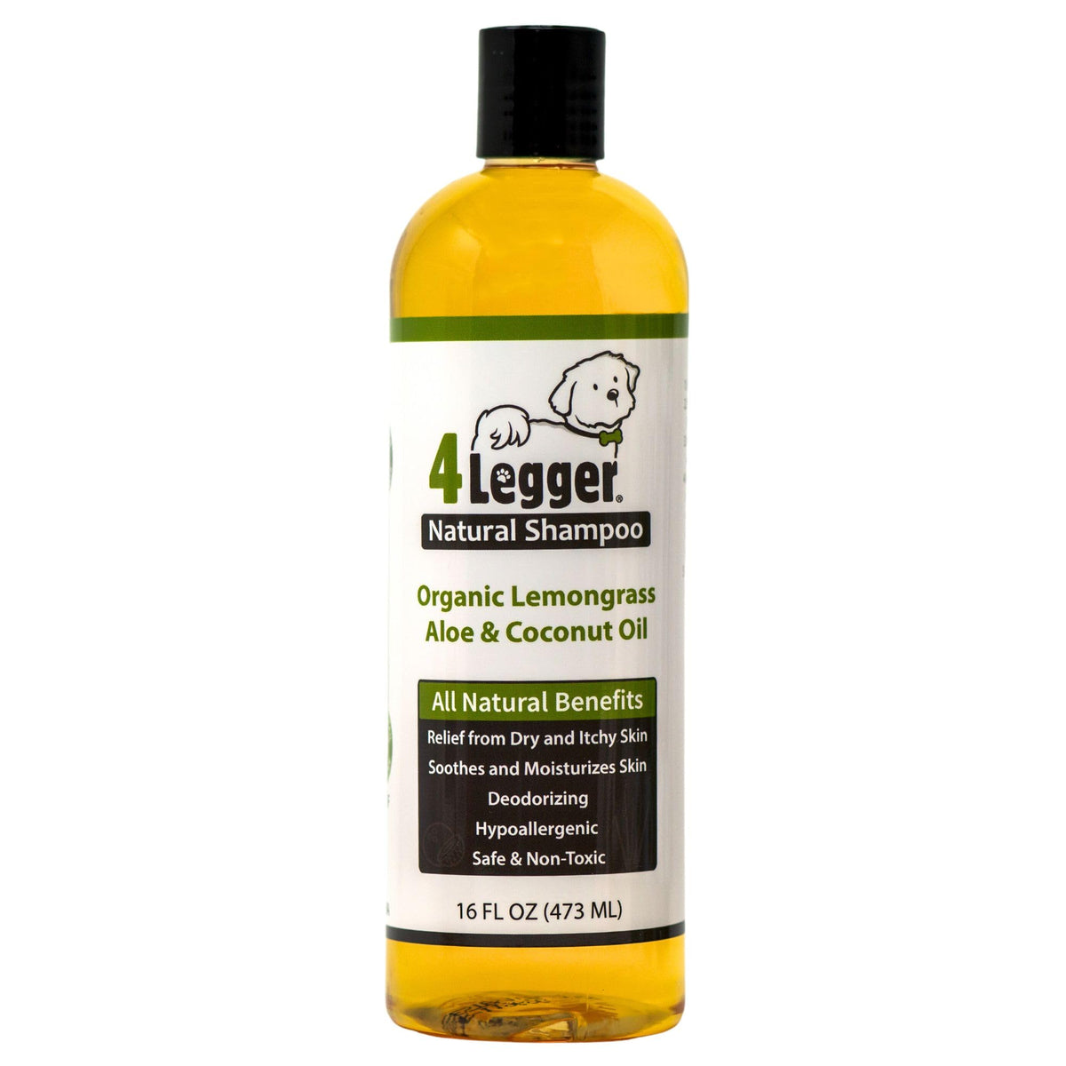 4Legger Organic Dog Shampoo bottle showcases eco-friendly packaging for gentle cleansing.
