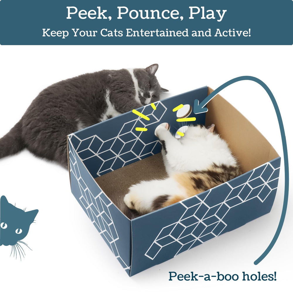Cat hideout doubles as a lounge and peek-through space.