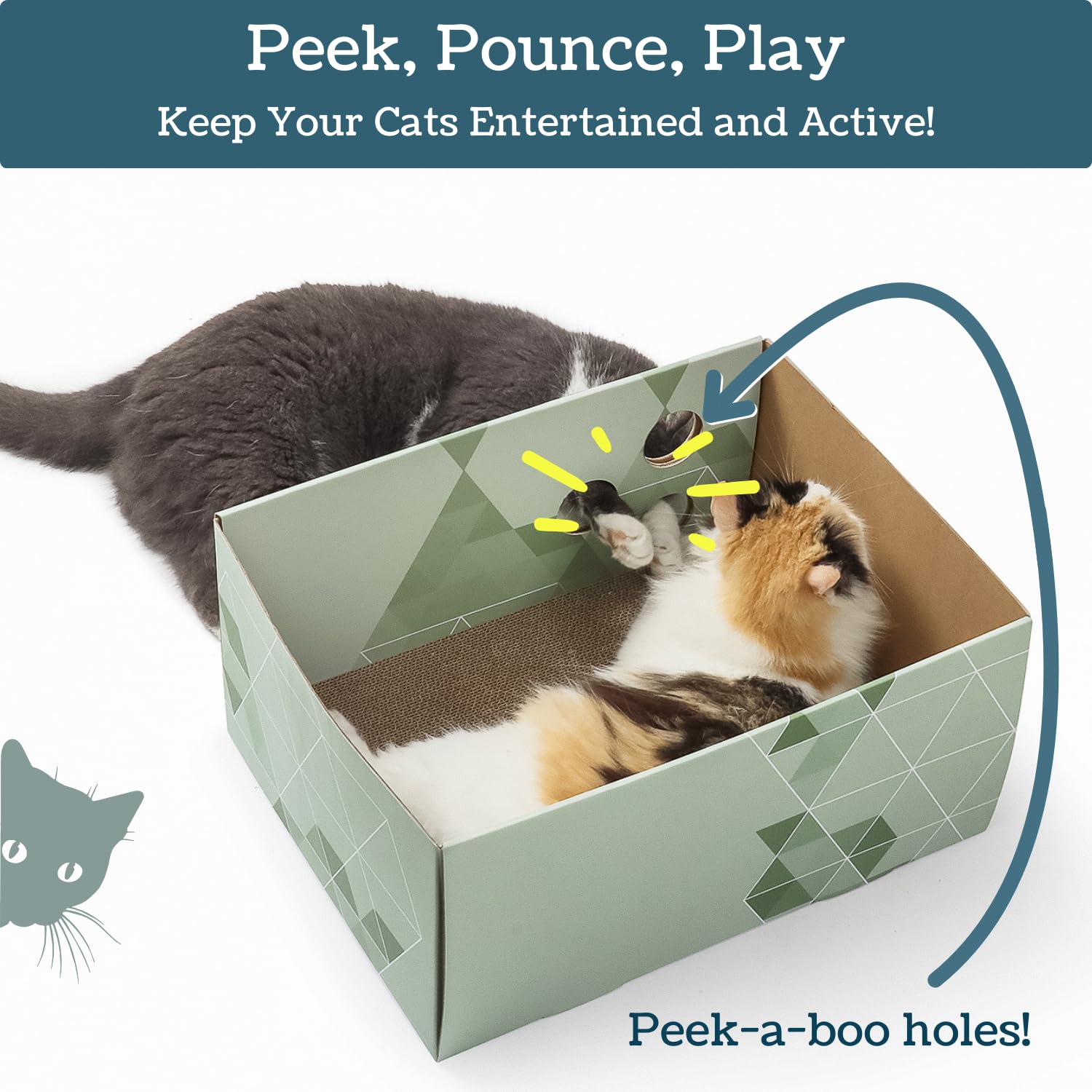 5609PETS Cat Scratching Box tool-free setup shows quick assembly.