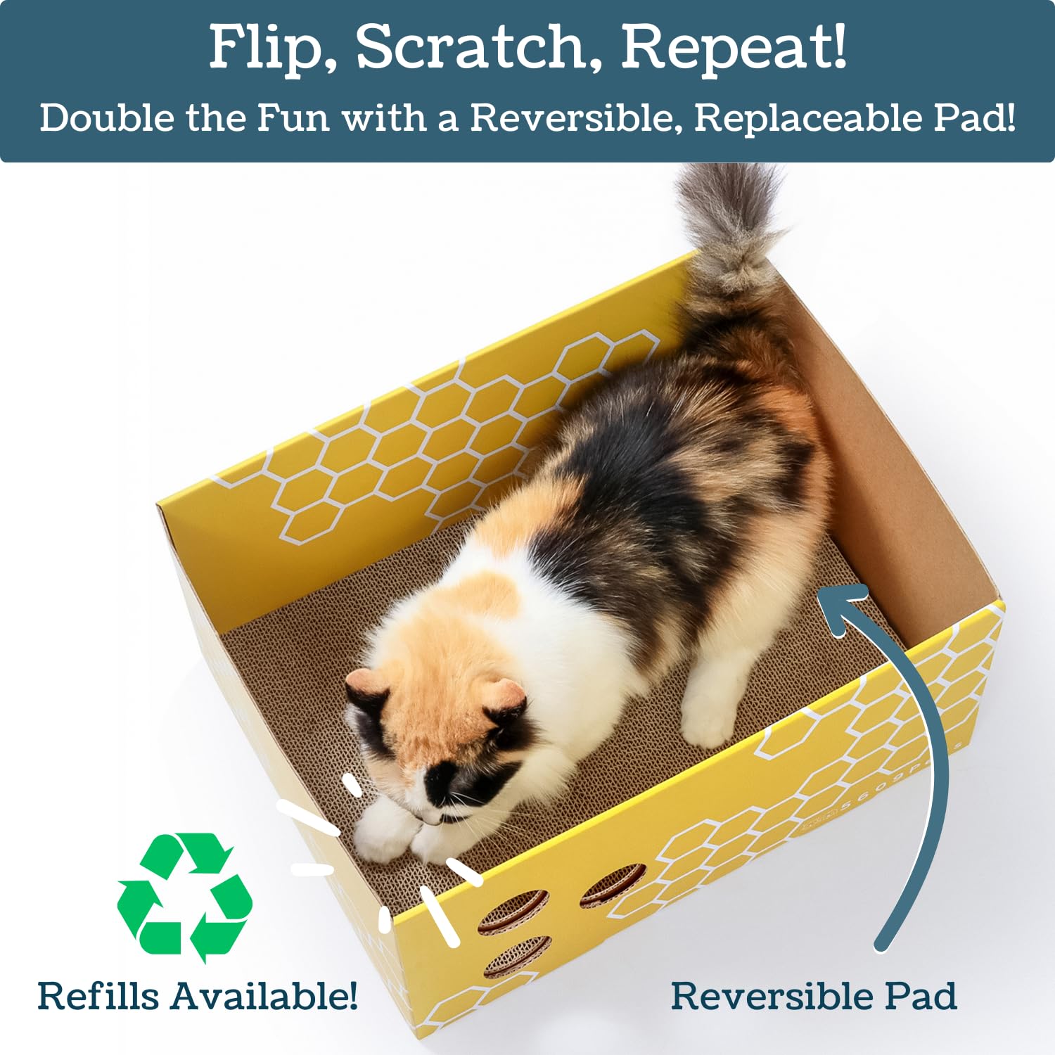 5609PETS hideout design creates a cozy scratcher and nap spot your cat will use.