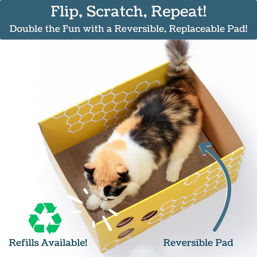 5609PETS hideout design creates a cozy scratcher and nap spot your cat will use.