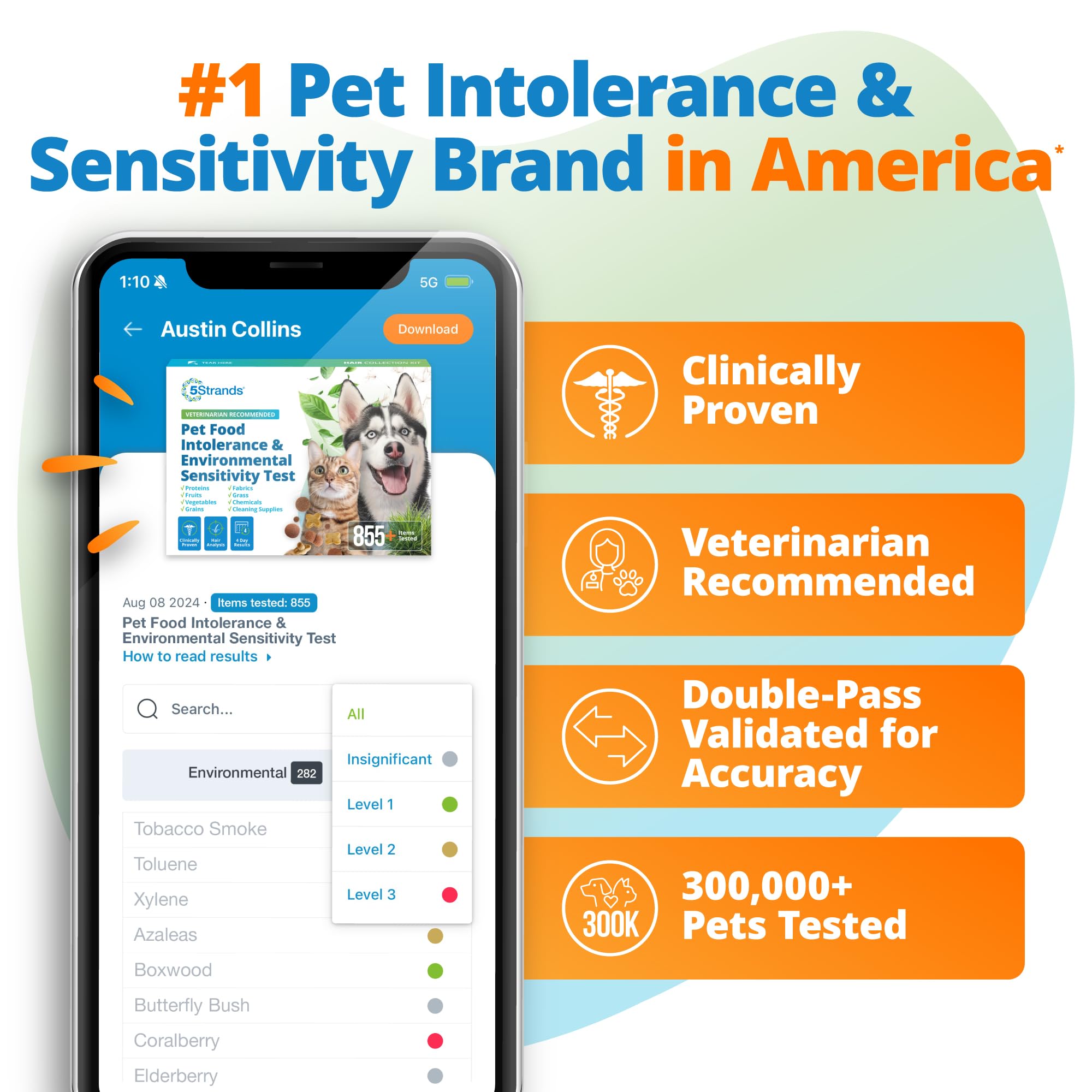 5Strands fur sample collection guide for at-home testing.