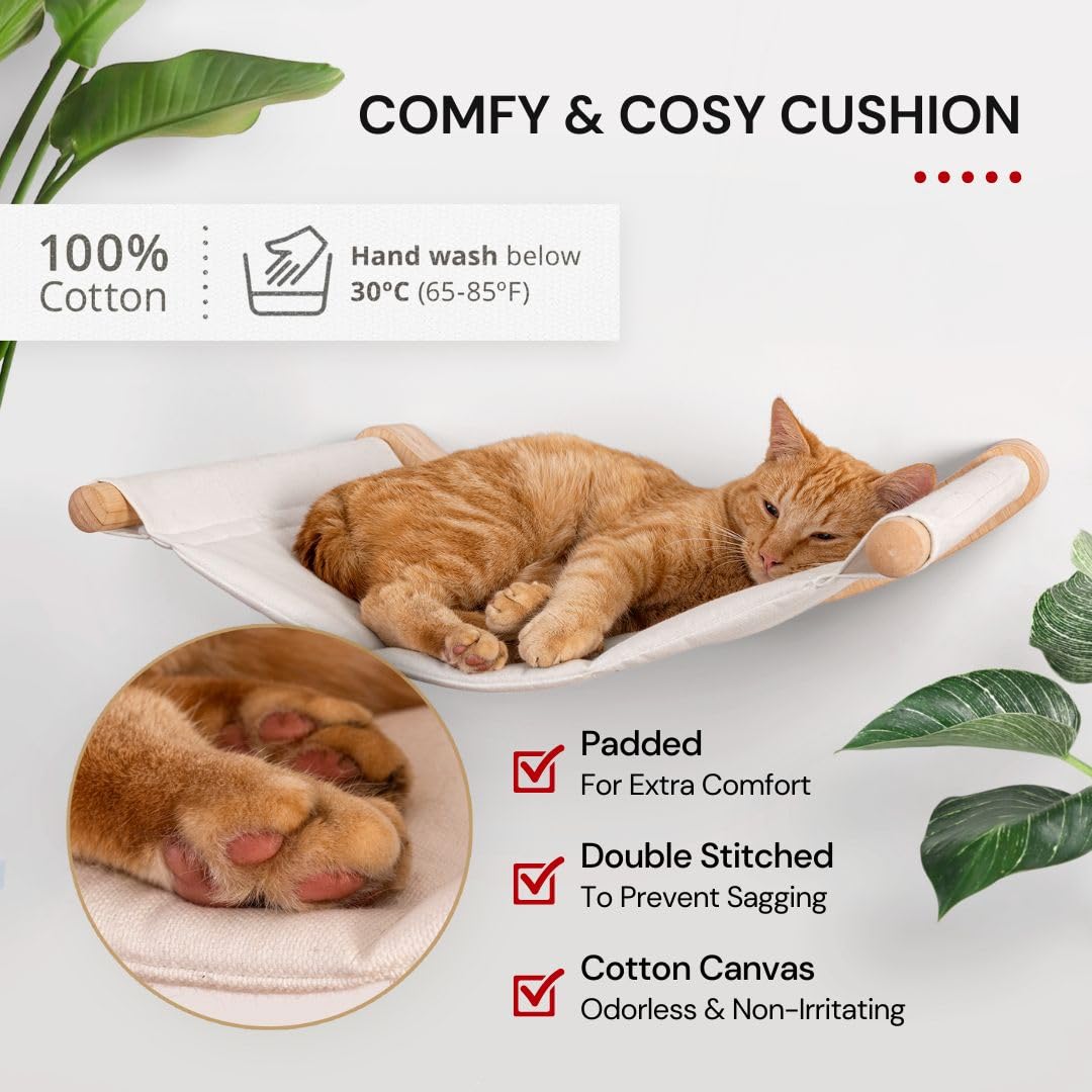 7 Ruby Road Cat Wall Shelves Hammock Set: ideal for bonded pairs to lounge together.