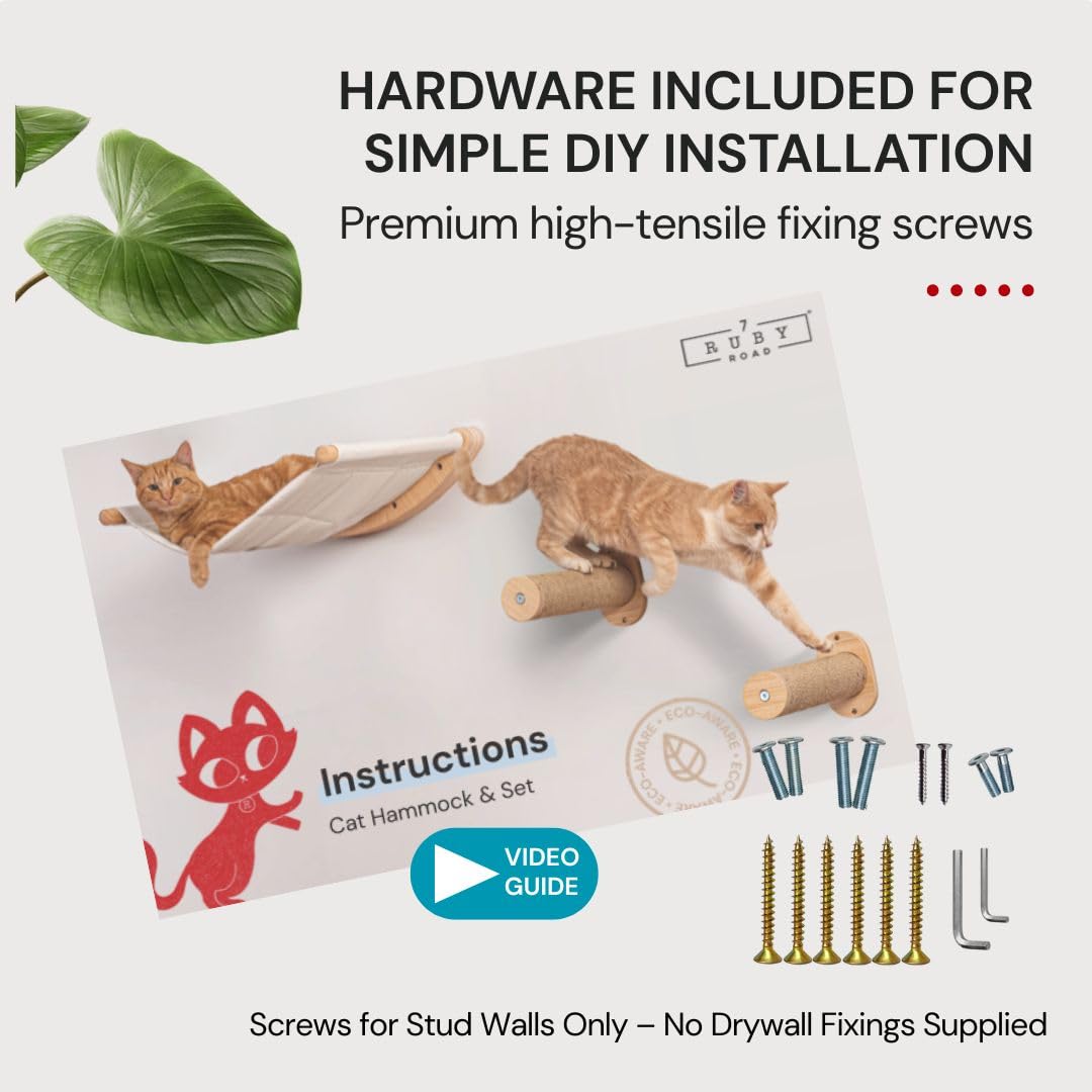 7 Ruby Road Cat Wall Shelves Hammock Set: designed for large cats, including Maine Coons.
