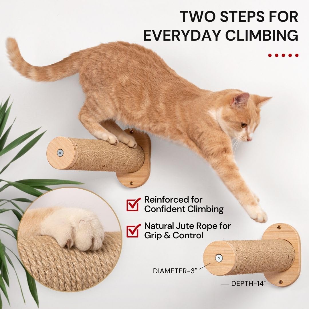 7 Ruby Road Cat Wall Shelves Hammock Set: installation kit includes fixings and a step-by-step video guide.