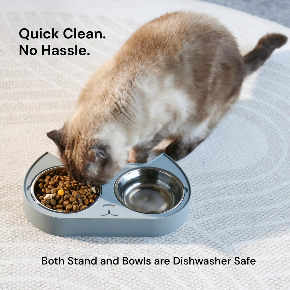 7 Ruby Road cat dishes; dishwasher safe for quick, hygienic cleanup.
