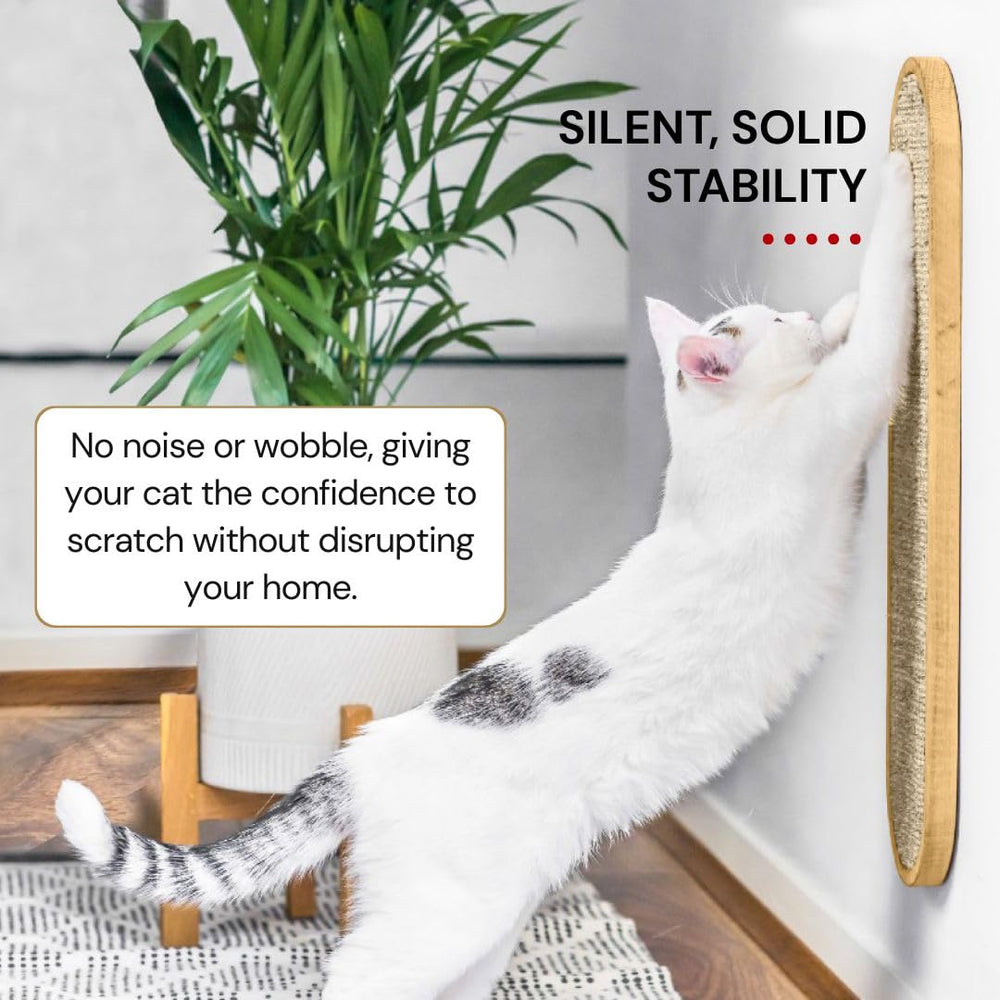 7 Ruby Road wall-mounted cat scratcher cream with anti-slip feet for wall or floor placement