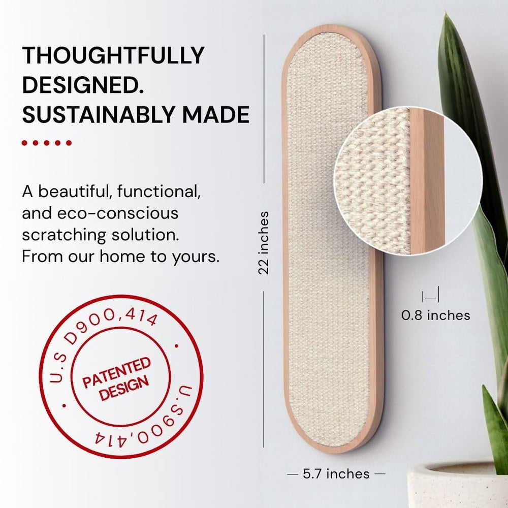 7 Ruby Road wall-mounted cat scratcher cream uses eco-friendly wood for durable design