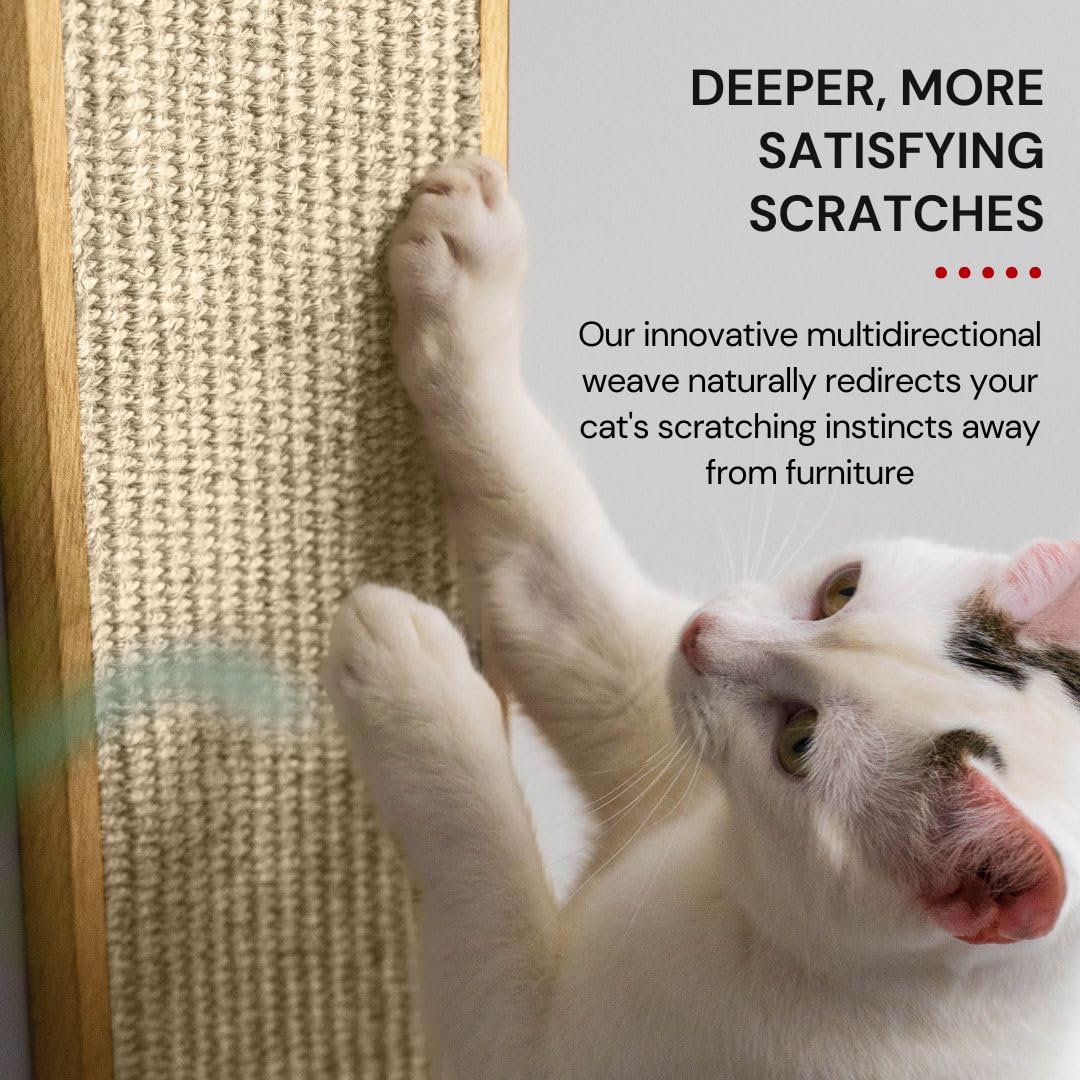 7 Ruby Road wall-mounted cat scratcher cream showcasing multidirectional weave to redirect claws