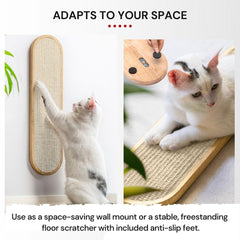 7 Ruby Road wall-mounted cat scratcher cream featuring no wobble mount for quiet use