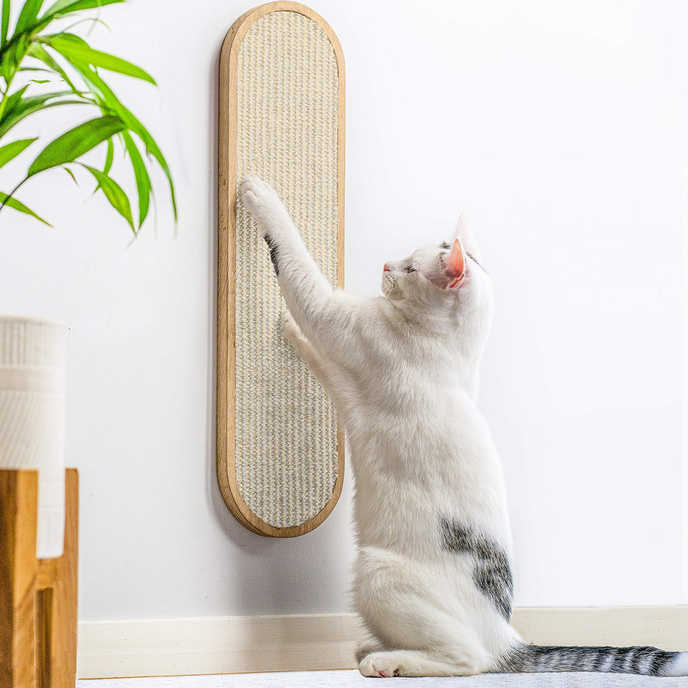 7 Ruby Road wall-mounted cat scratcher cream with sisal pattern for multi-directional scratching