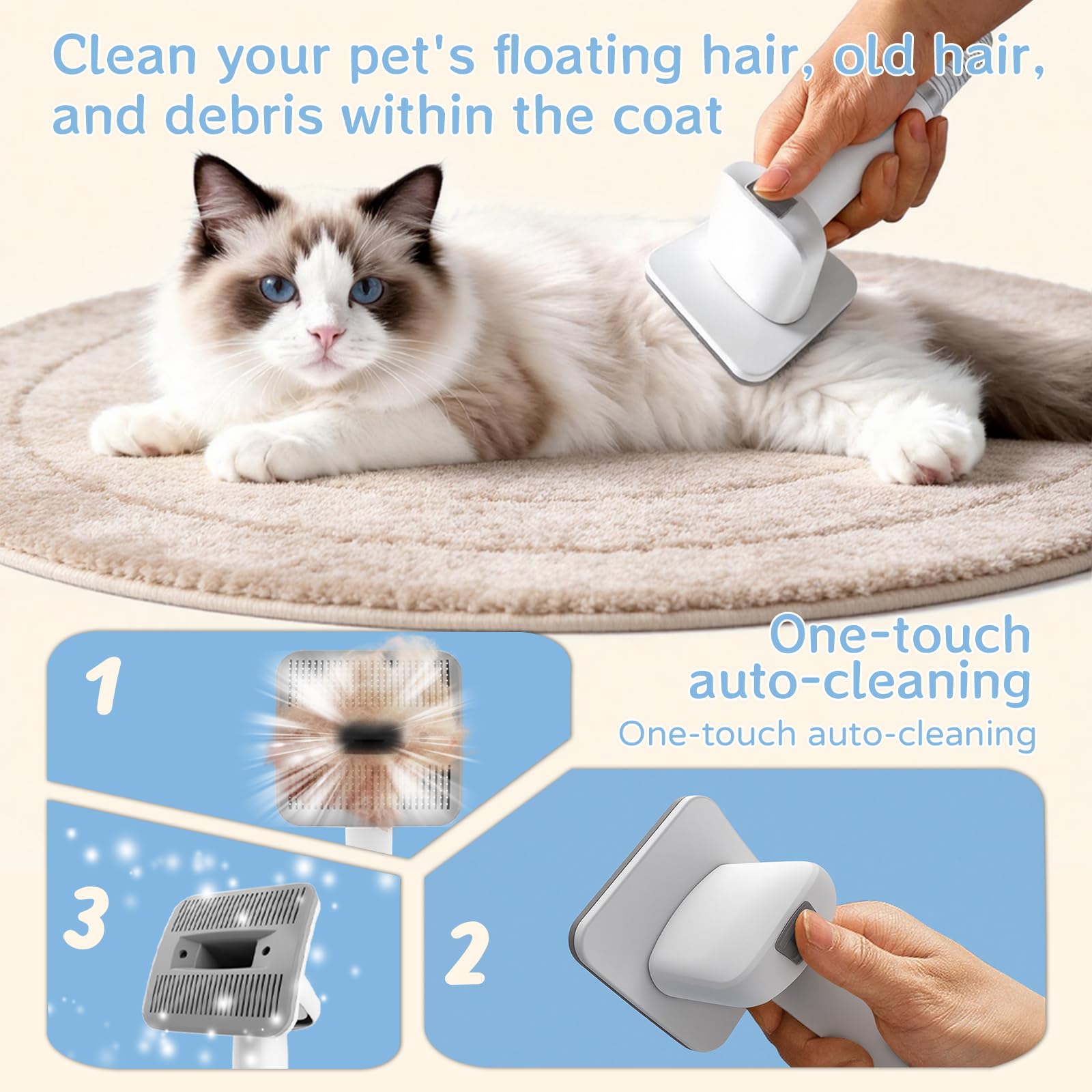8VR Detachable dust cup for quick, mess-free emptying