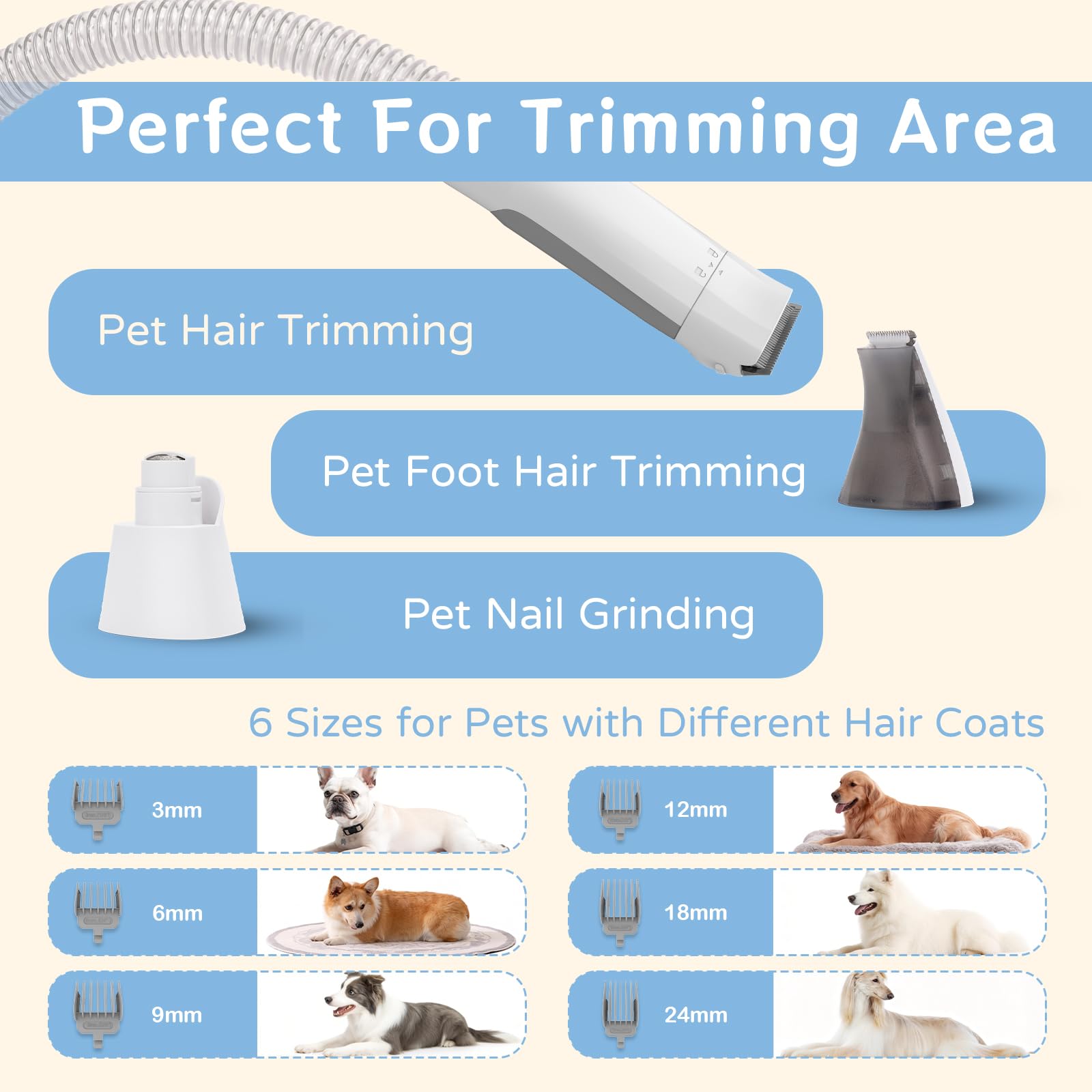 8VR Six-comb grooming set for precise trimming