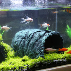 9.99WORLD MALL Hide Cave decor close-up shows natural resin texture for realistic hiding spots.