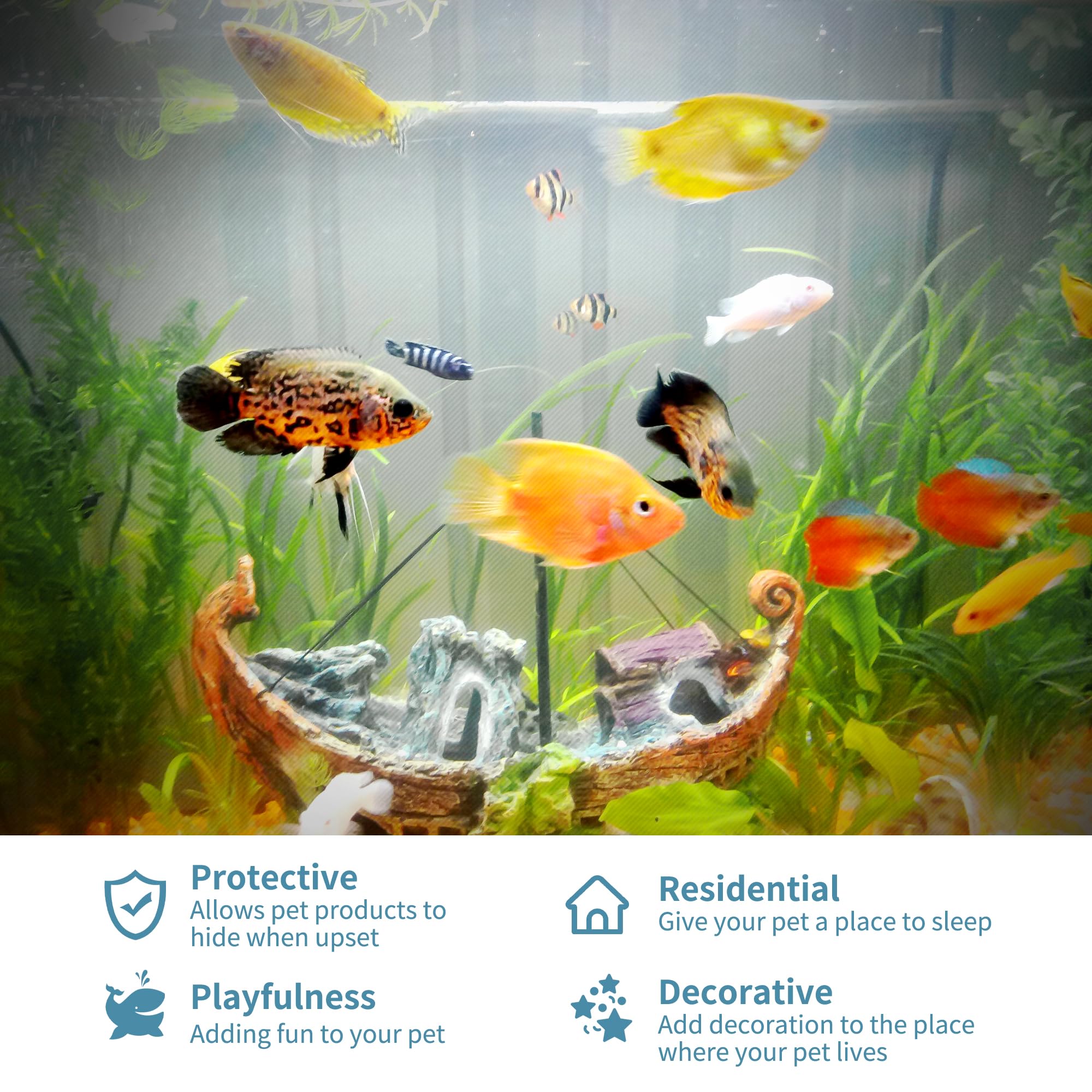 9.99WORLD MALL Resin natural hideout enhances aquarium scenery and safe shelter for fish.