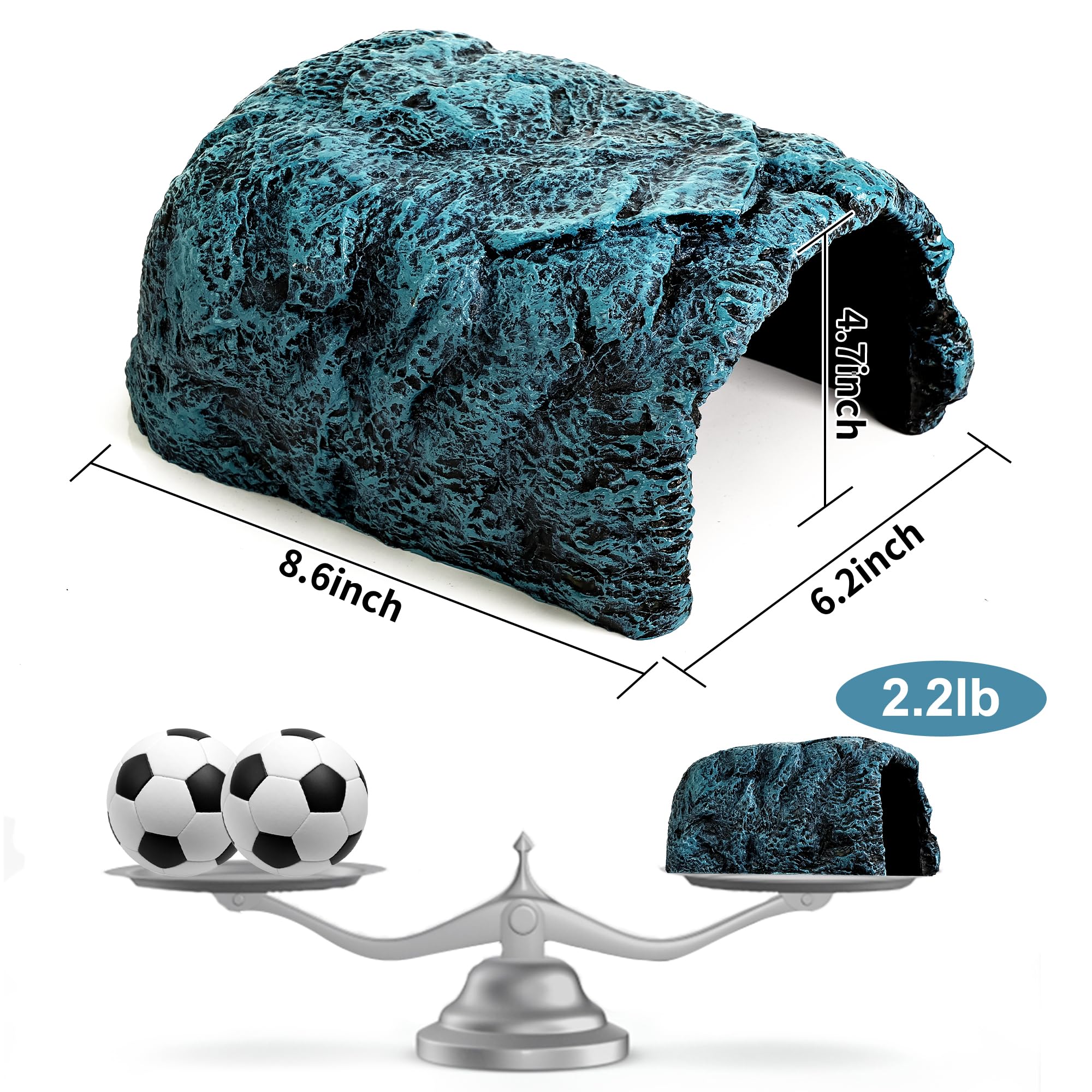 9.99WORLD MALL Hide Cave dimensions 8.6 by 6.2 by 4.7 inches for versatile setups.