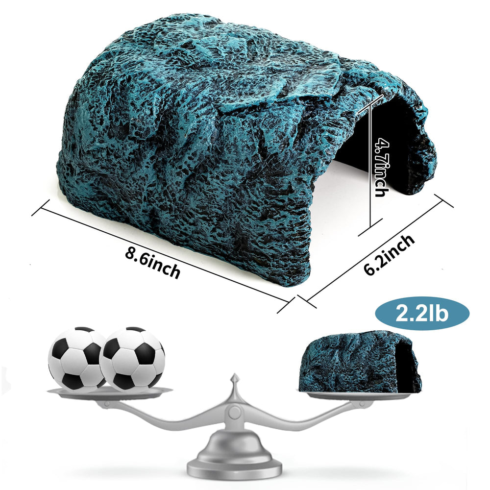 9.99WORLD MALL Hide Cave dimensions 8.6 by 6.2 by 4.7 inches for versatile setups.