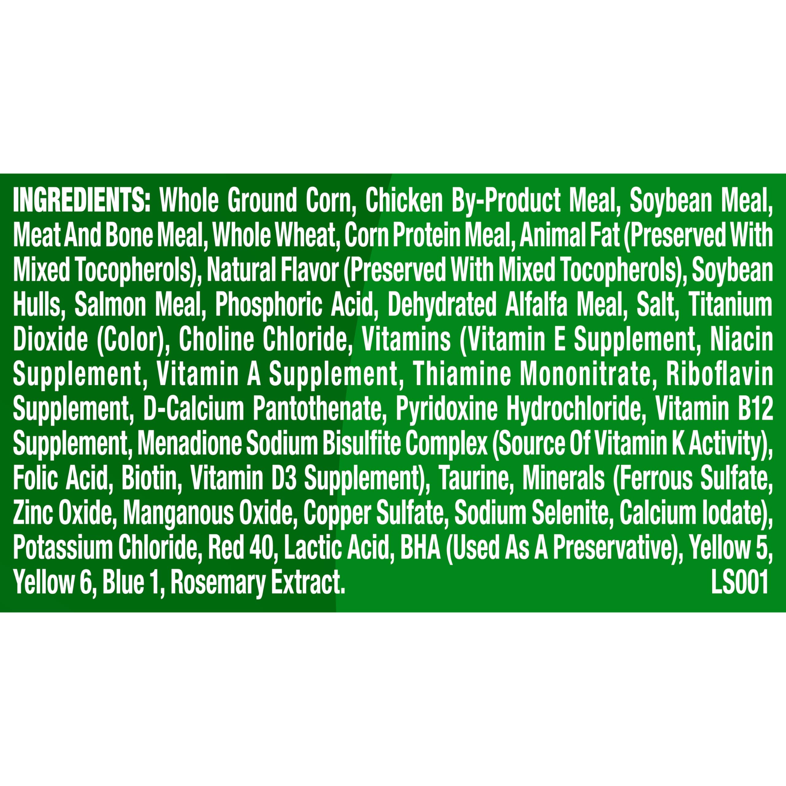 Label highlights vitamins and minerals in 9Lives Indoor Essentials