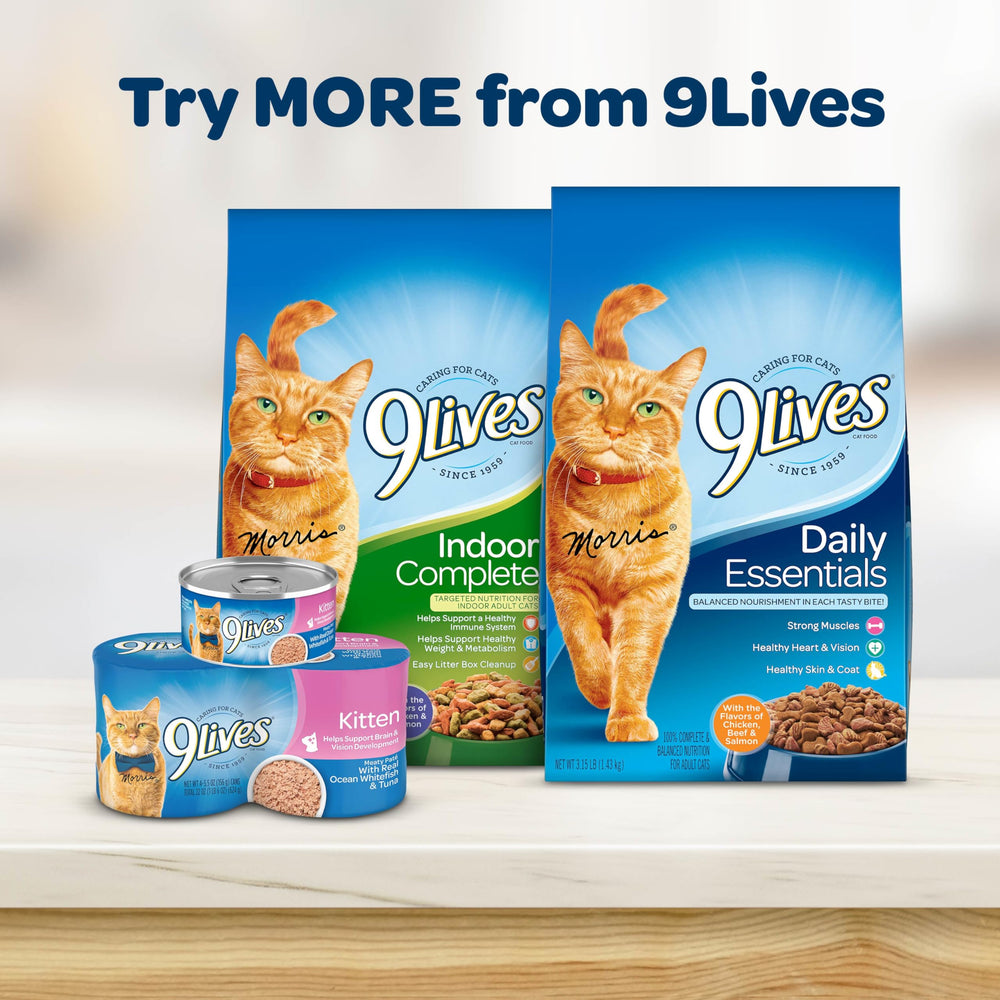 9Lives Kitten Essentials nutrition label highlighting EPA DHA and vitamin A