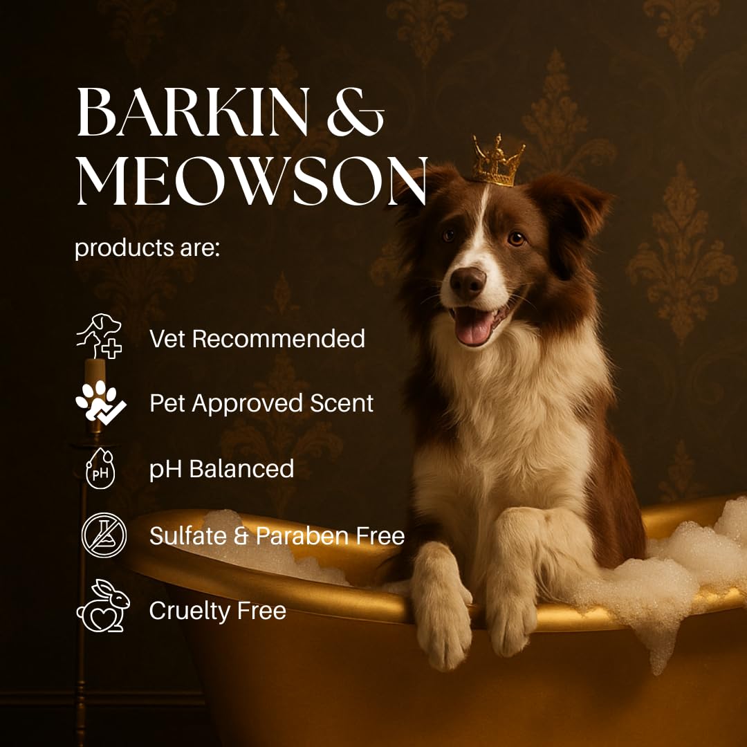 Barkin & Meowson sulfate-free formula rinses clean with no harsh residues.