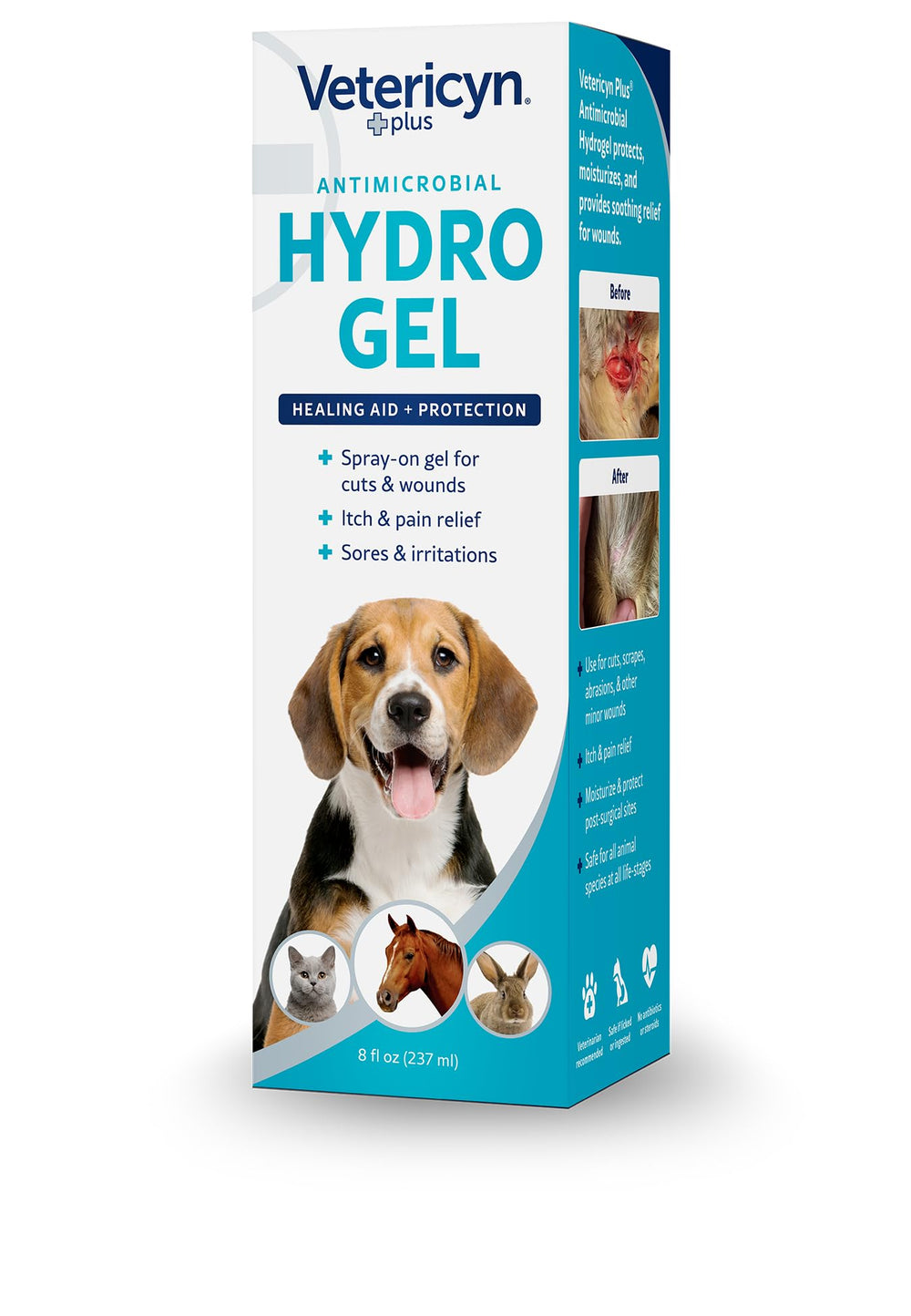 Vetericyn Plus pet first aid application on a dog for irritated skin.