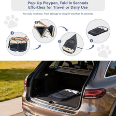 A 4 Pet Dog Playpen folded pop-up for quick setup and storage.