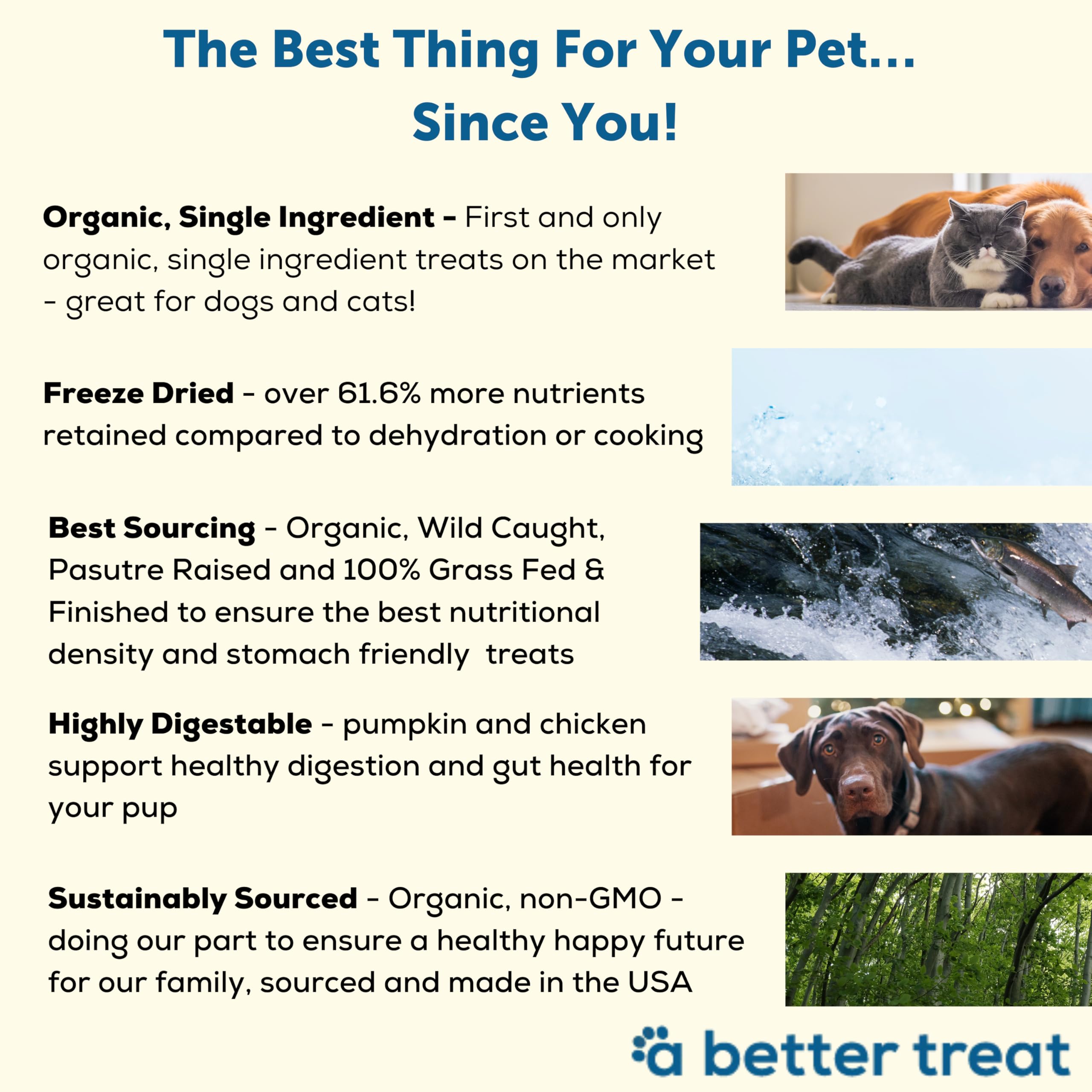 A Better Treat freeze-dried organic chicken dog treat highly digestible protein