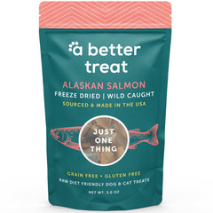 A Better Treat freeze-dried salmon dog treats in chunky pieces for training rewards.