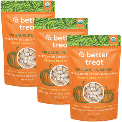 A Better Treat organic pumpkin single-ingredient treats for dogs and cats.