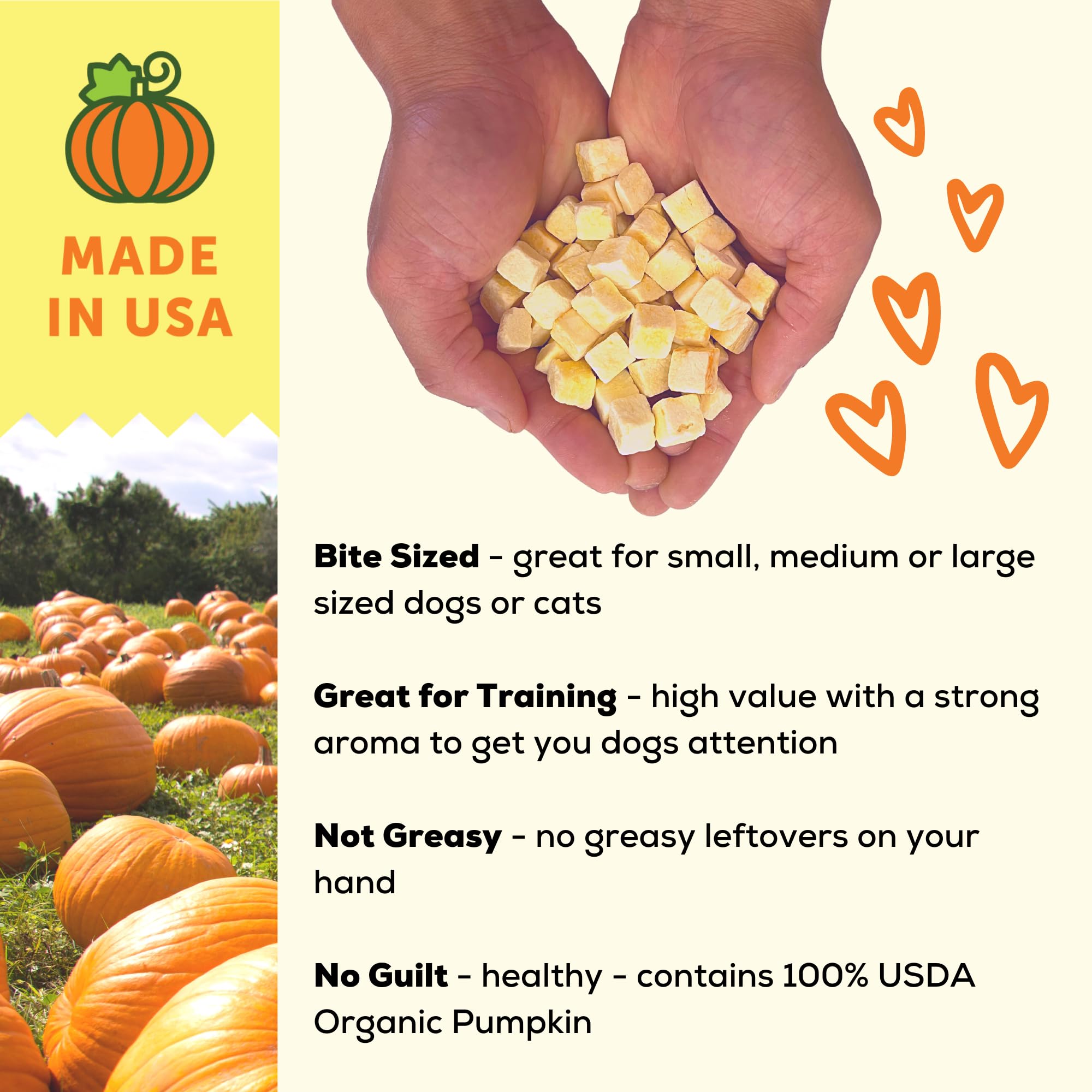A Better Treat training pumpkin bite ideal for positive reinforcement.