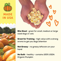 A Better Treat training pumpkin bite ideal for positive reinforcement.