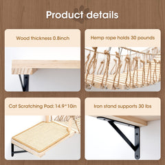 A.FATI natural pine wood shelves and bridge showcase sturdy, eco-friendly materials