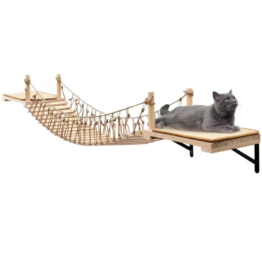 A.FATI wall-mounted roped cat bridge long for elevated play and rest
