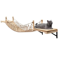 A.FATI wall-mounted roped cat bridge long for elevated play and rest