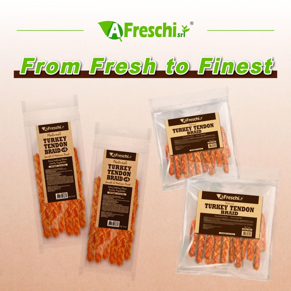 A Freschi srl 8oz braided pack highlights convenient, natural chew for busy pet homes.