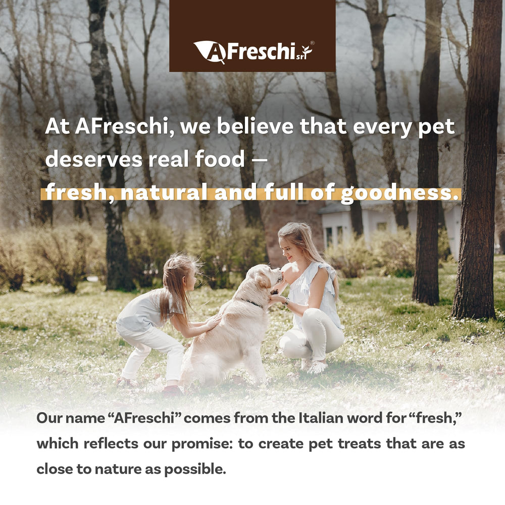 A Freschi srl all-natural ingredients promote wholesome meals for dogs.