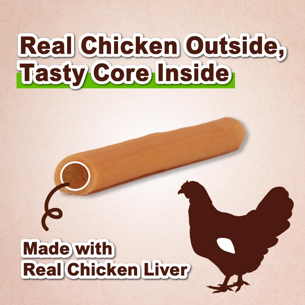 A Freschi srl chicken dog treats grain-free-form demonstrates grain-free composition.