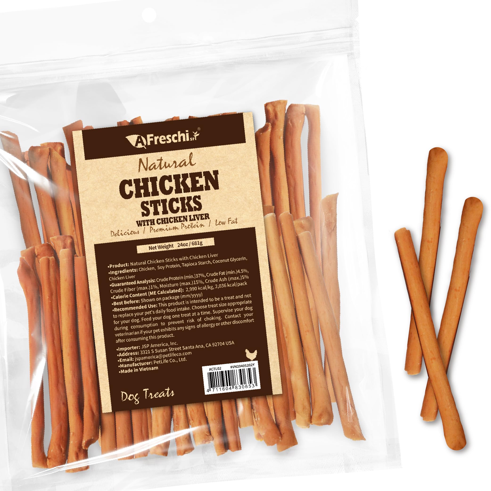 A Freschi srl chicken dog treats pack shot, ideal for daily rewards and bonding.