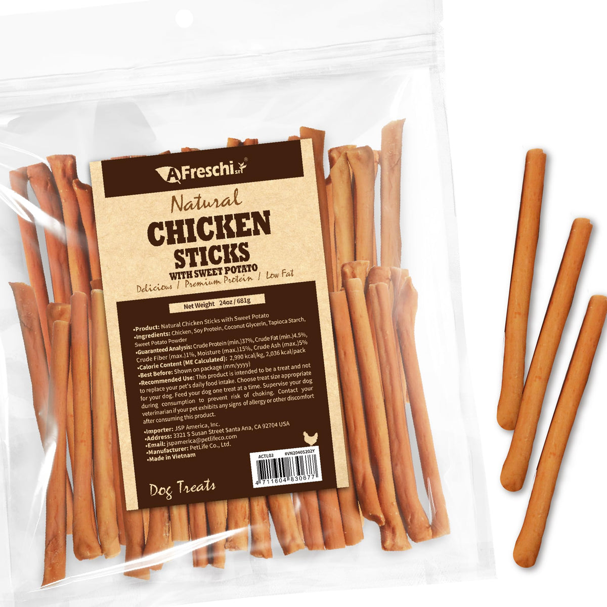 A Freschi srl Chicken Dog Treats pack ready for daily rewards and bonding moments.