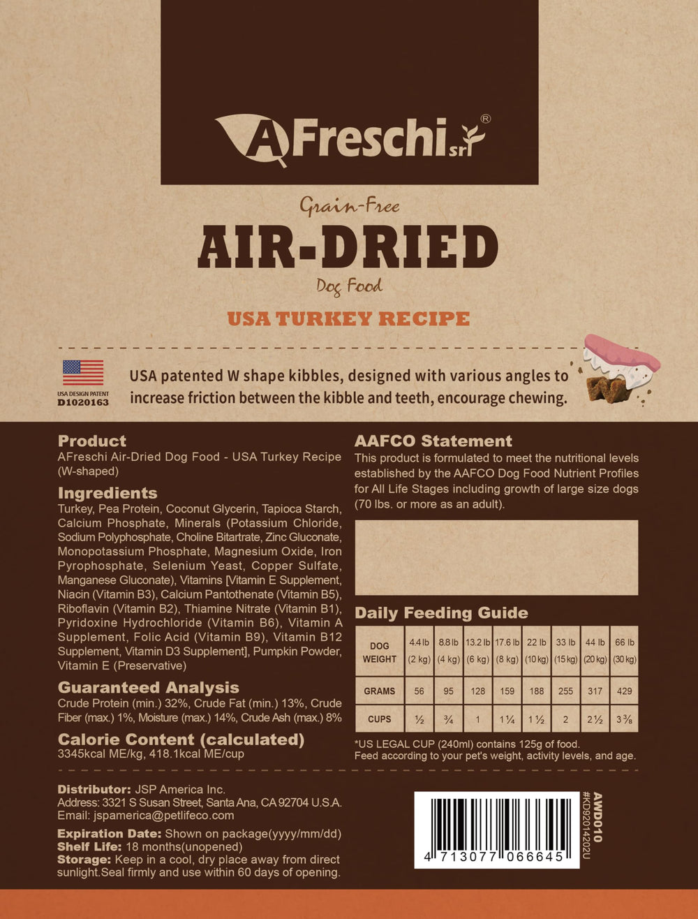 A Freschi srl grain-free high-protein dog food supports lean muscles and energy.