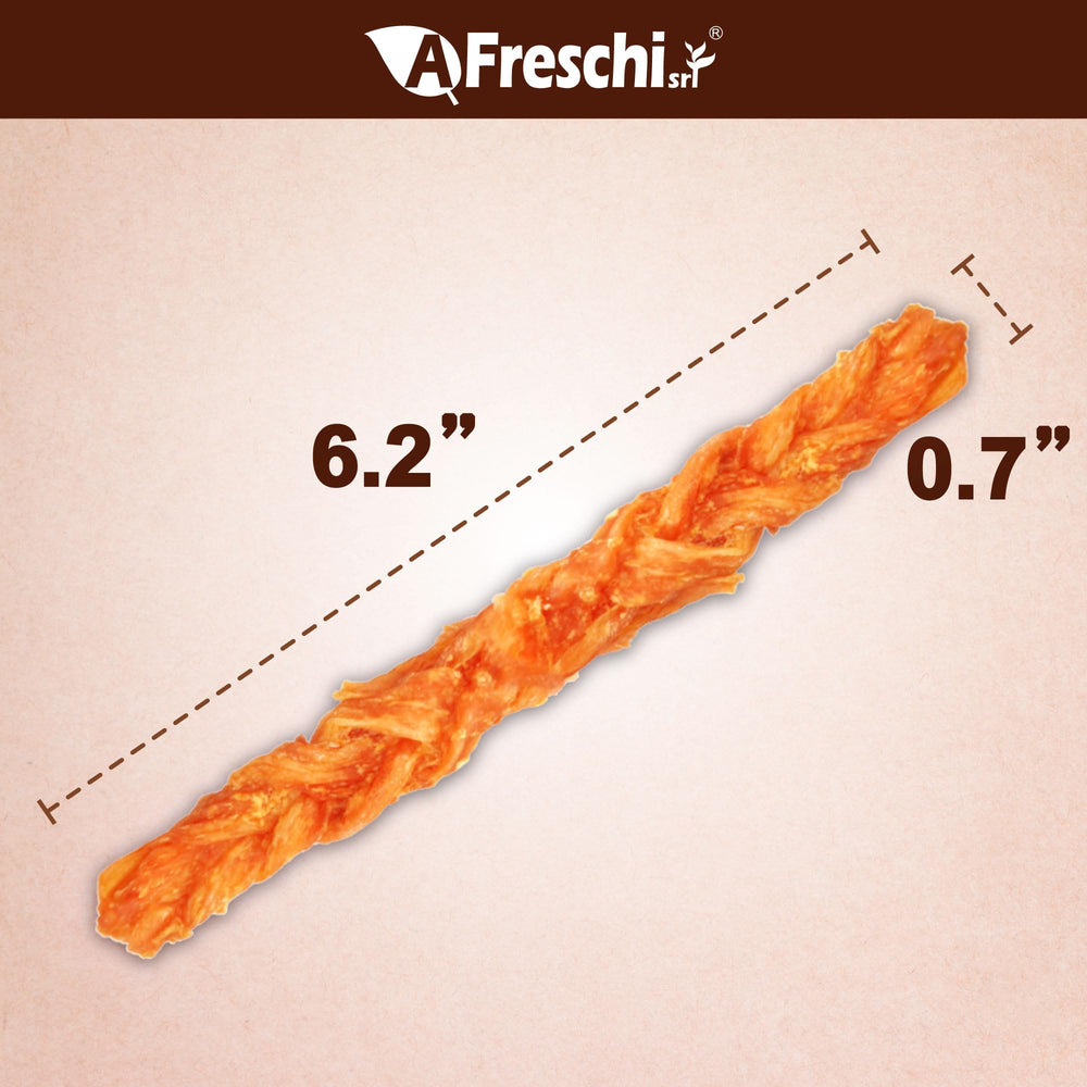 A Freschi srl long-lasting chews texture closeup shows a satisfying chew for moderate chewers.
