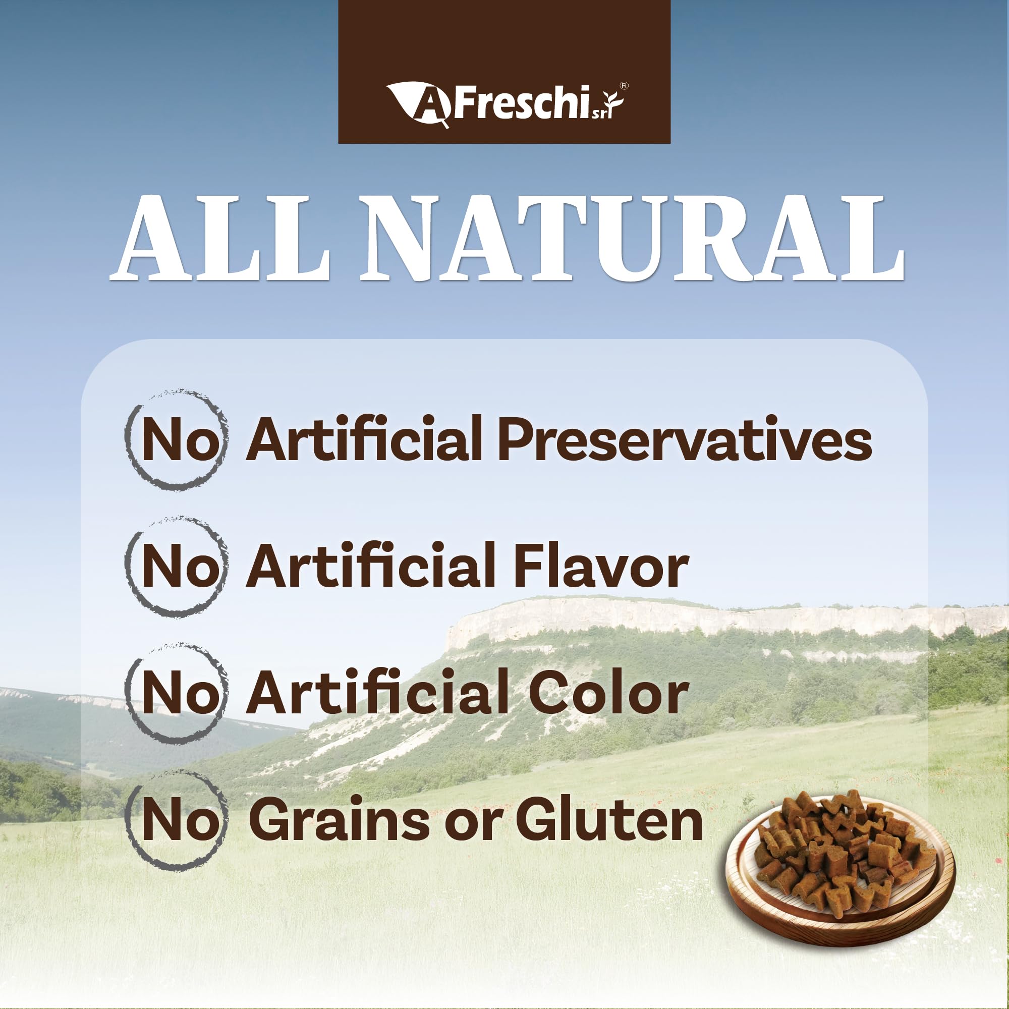 A Freschi srl natural ingredients label with no artificial additives.