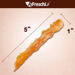 A Freschi srl turkey tendons lean protein closeup underscores a grain-free, high-protein chew