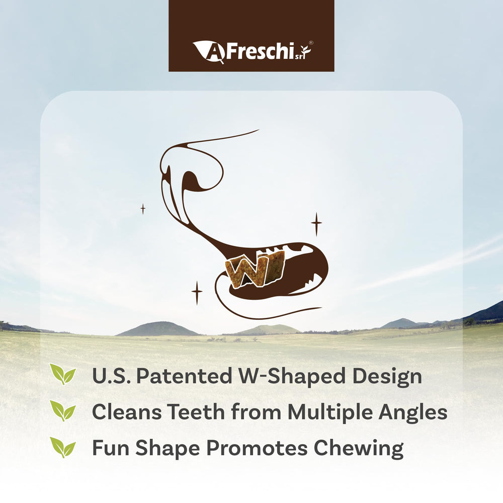 A Freschi srl W-shaped kibbles encourage thorough chewing and a satisfying meal.